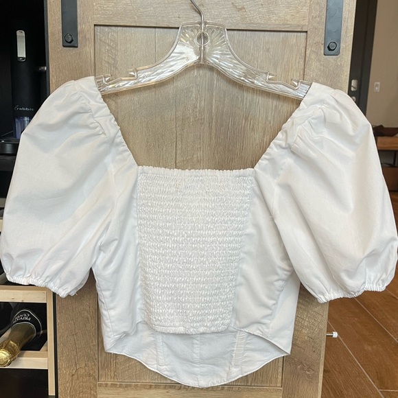 White Abercrombie & Fitch Scoopneck Corset Blouse - XS - Picture 2 of 3